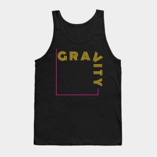 Gravity goes down yellow and pink line Tank Top